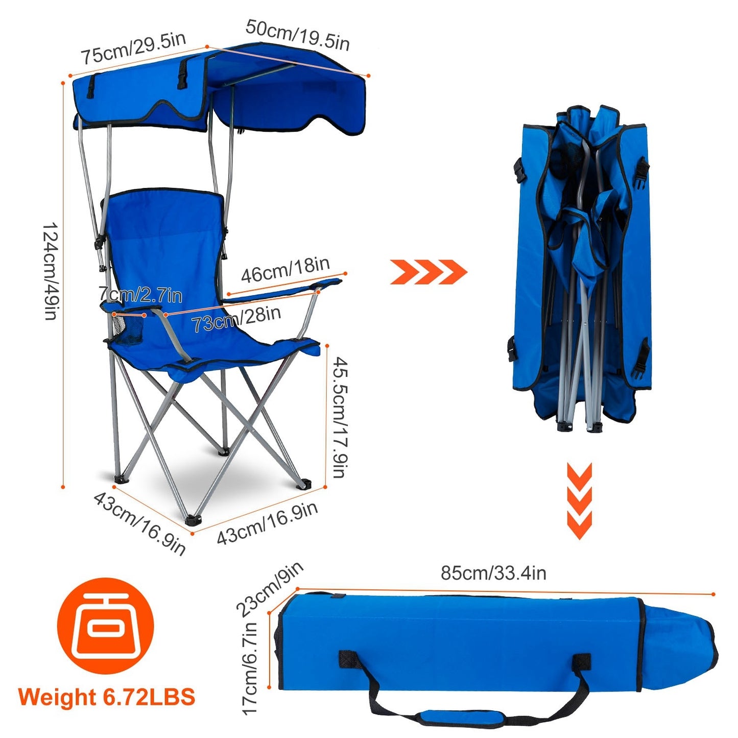 Foldable Camping Chair With Canopy