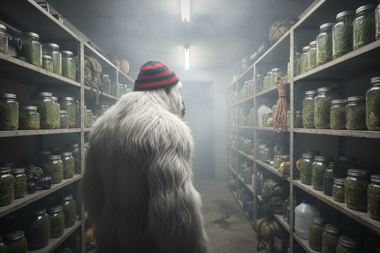 perfect now make him have white fur and facking the rack away from us thinking room very smokey